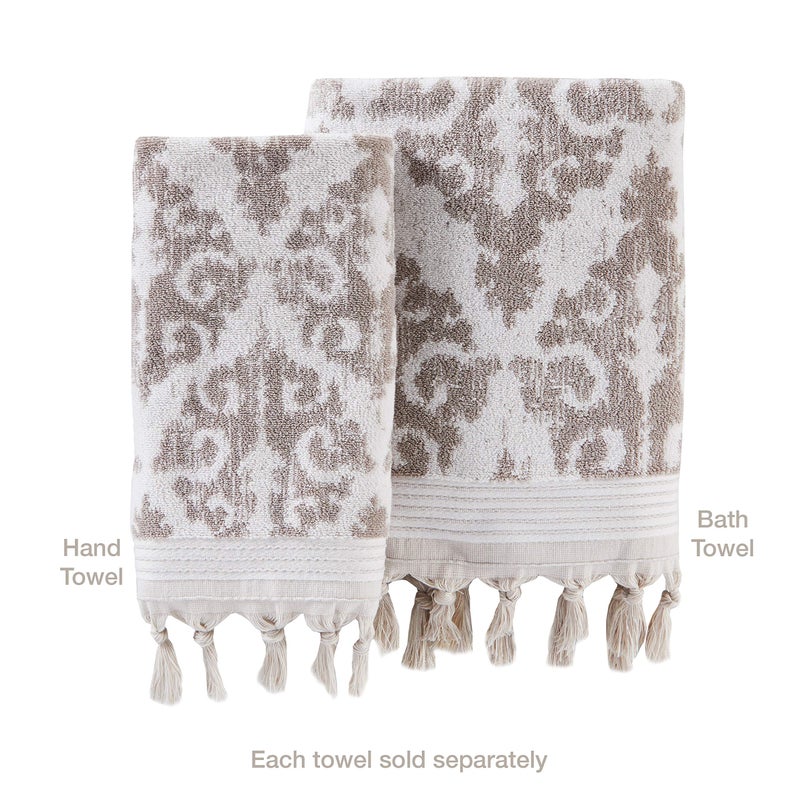 SKL Home Mirage Fringe 100% Turkish Cotton Bath Towel, Taupe 54.00" x 28.00" - Image 2